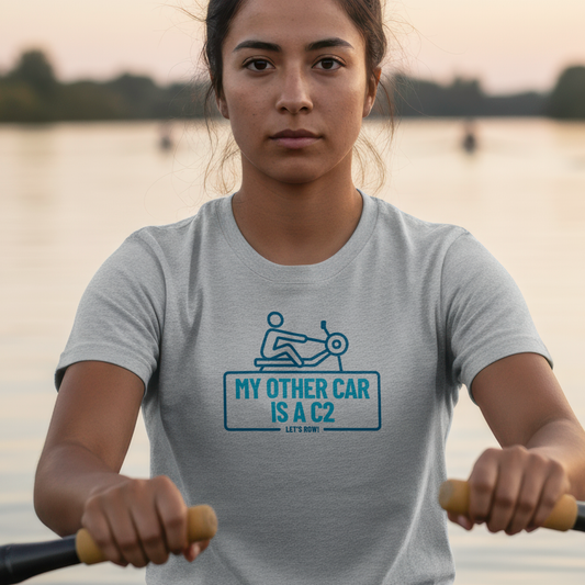 My Other Car Is an Erg — Badge Line Edition | Premium Rowing Tee