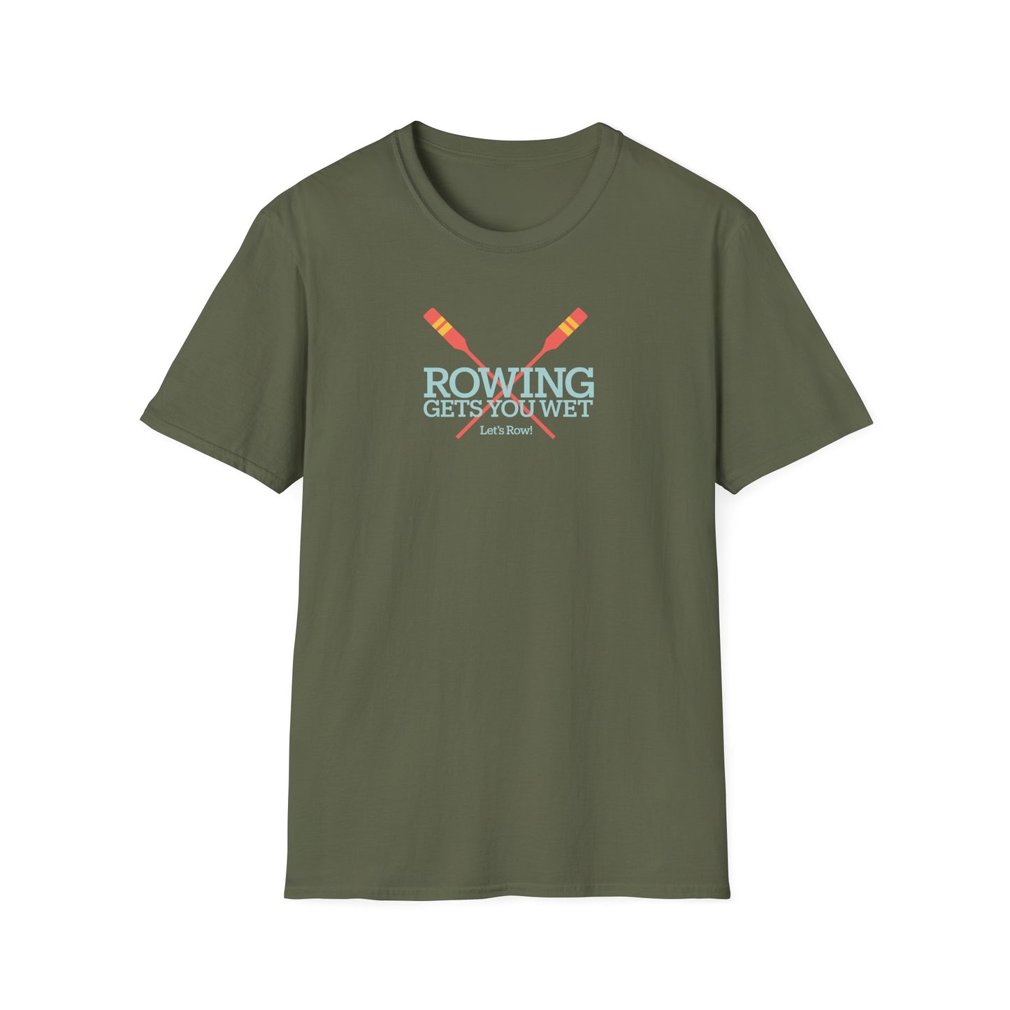 Rowing Gets You Wet — Crossed Oars Edition | Premium Rowing Tee
