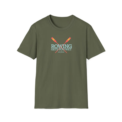 Rowing Gets You Wet — Crossed Oars Edition | Premium Rowing Tee