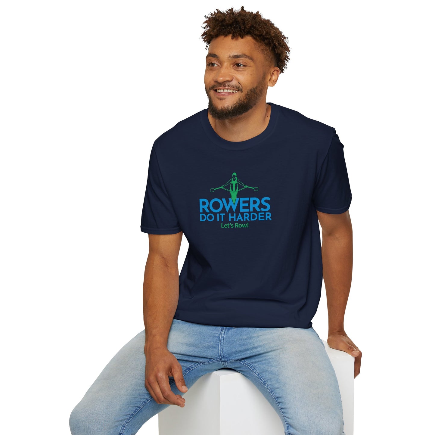 Rowers Do It Harder — Modern Line Edition | Premium Rowing Tee