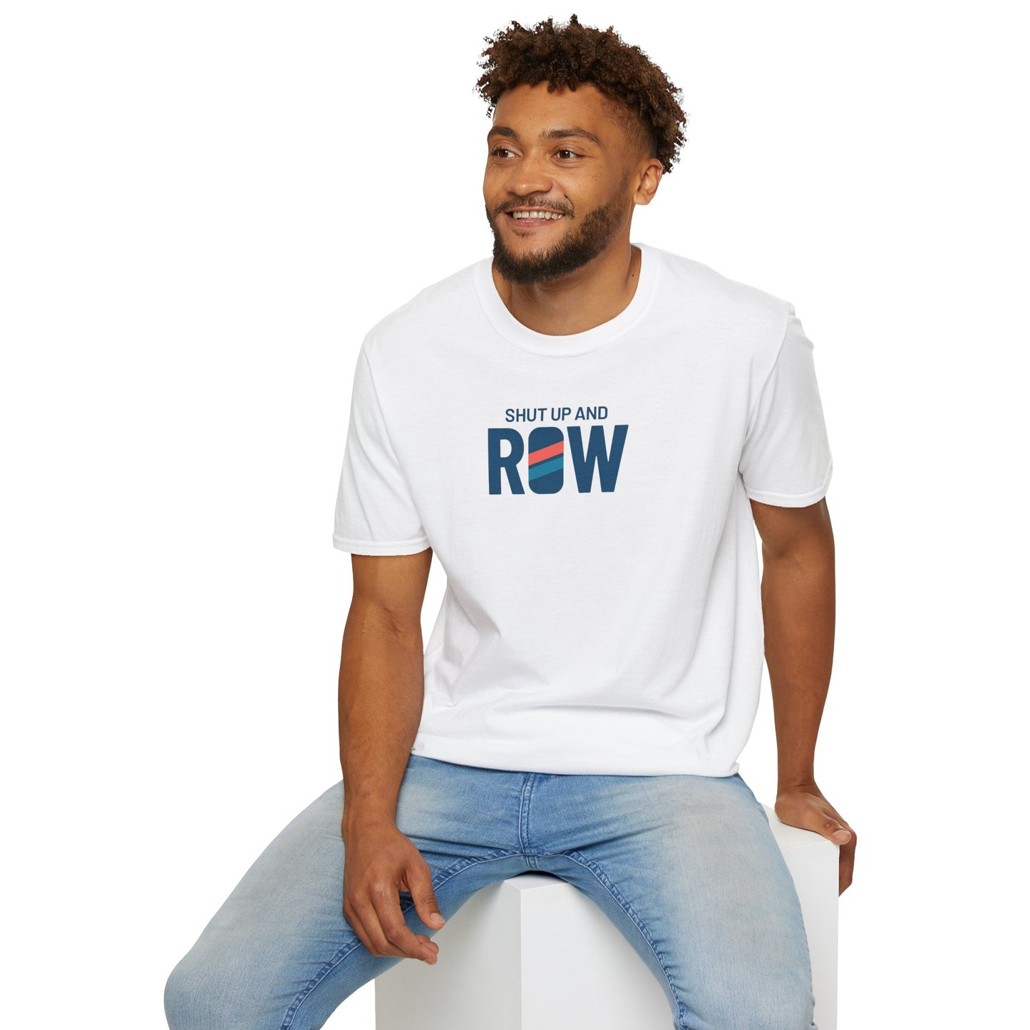 Shut Up and Row — Stripe Icon Edition | Premium Rowing Tee