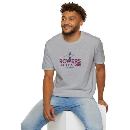 Rowers Do It Harder — Modern Line Edition | Premium Rowing Tee