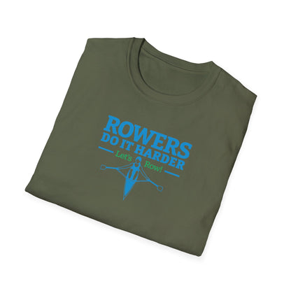 Rowers Do It Harder — Bold Classic Edition | Premium Rowing Tee