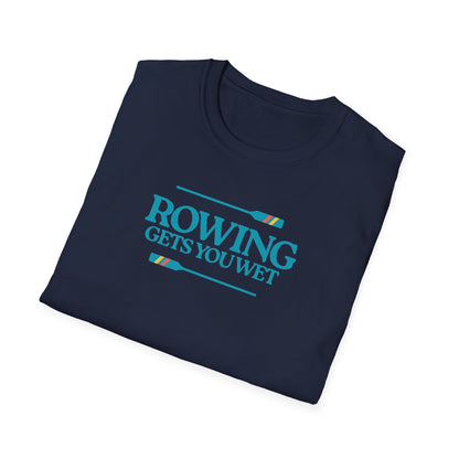 Rowing Gets You Wet — Stripe Oar Edition | Premium Rowing Tee