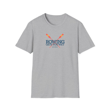 Rowing Gets You Wet — Crossed Oars Edition | Premium Rowing Tee