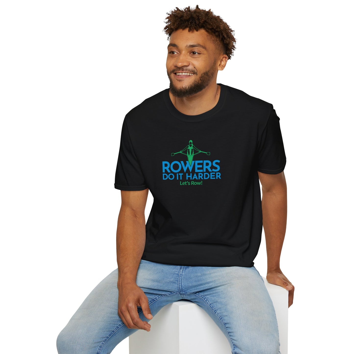 Rowers Do It Harder — Modern Line Edition | Premium Rowing Tee