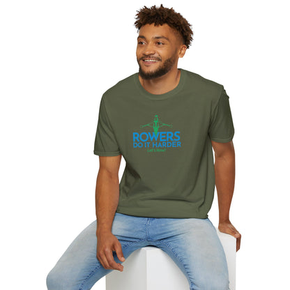 Rowers Do It Harder — Modern Line Edition | Premium Rowing Tee