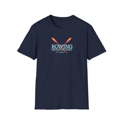 Rowing Gets You Wet — Crossed Oars Edition | Premium Rowing Tee