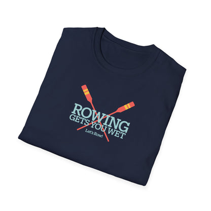 Rowing Gets You Wet — Crossed Oars Edition | Premium Rowing Tee