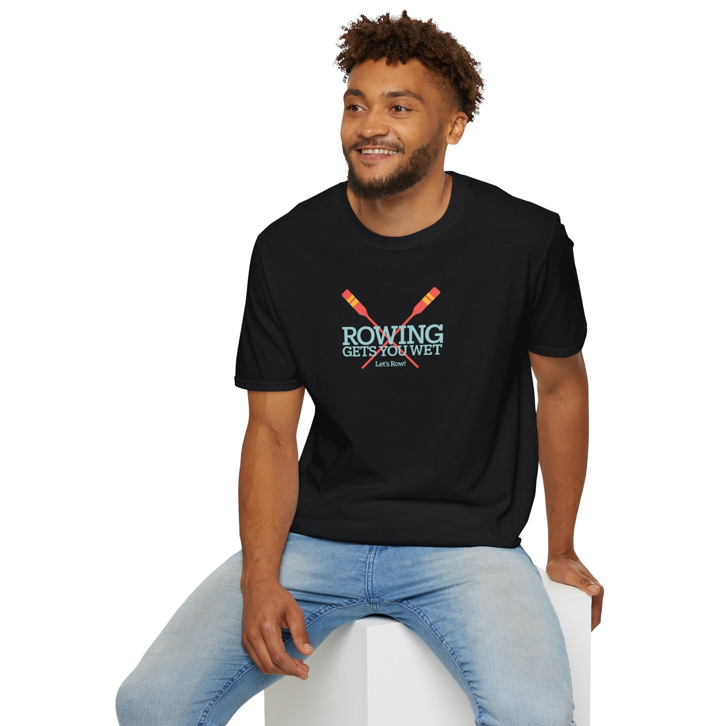 Rowing Gets You Wet — Crossed Oars Edition | Premium Rowing Tee