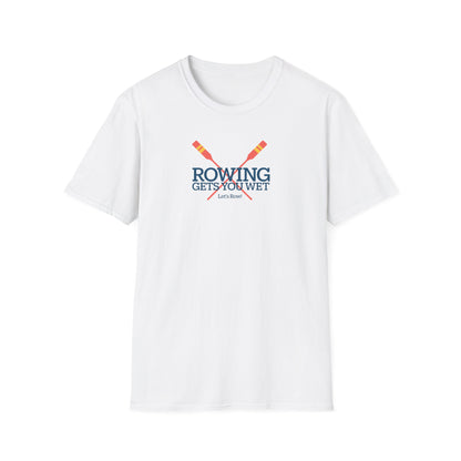 Rowing Gets You Wet — Crossed Oars Edition | Premium Rowing Tee