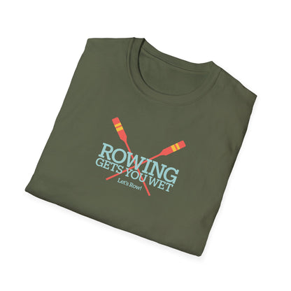 Rowing Gets You Wet — Crossed Oars Edition | Premium Rowing Tee