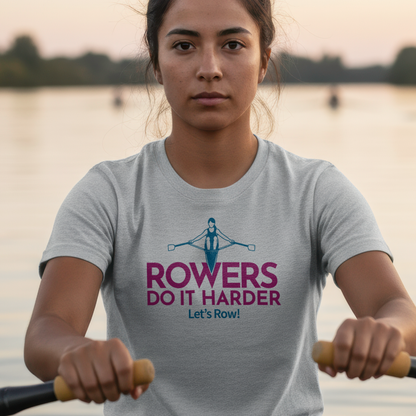 Rowers Do It Harder — Modern Line Edition | Premium Rowing Tee
