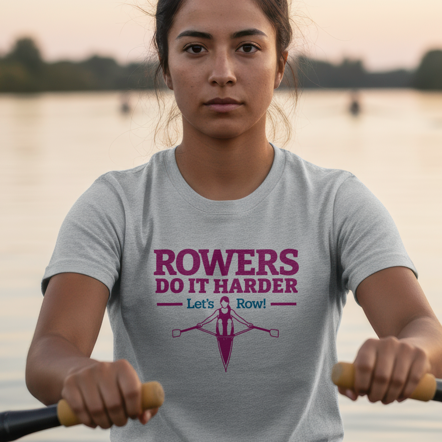 Rowers Do It Harder — Bold Classic Edition | Premium Rowing Tee