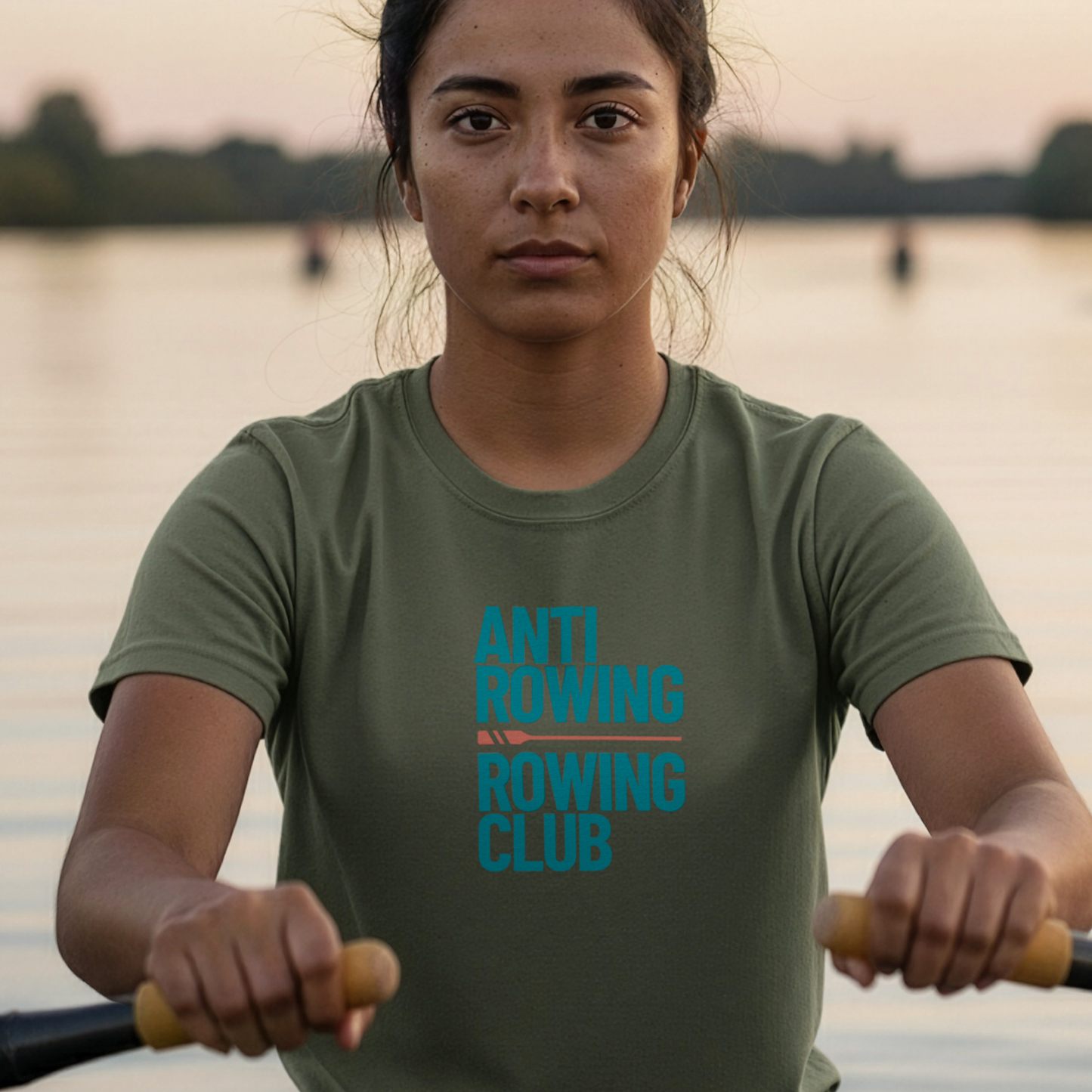 Anti Rowing Rowing Club — Coral Blade Edition | Premium Rowing Tee