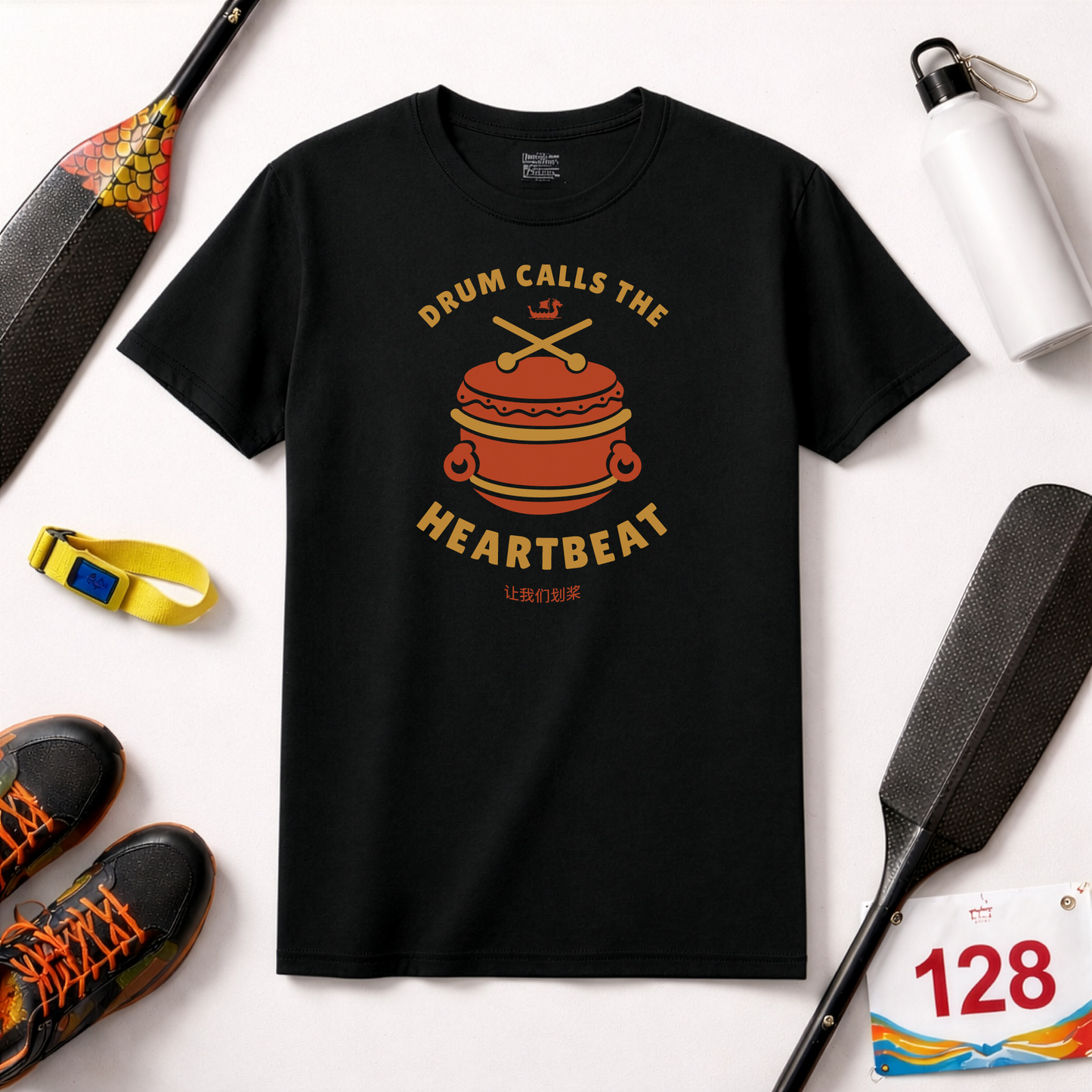 Drum Calls the Heartbeat Dragon Boat T-Shirt | Premium Paddling Tee