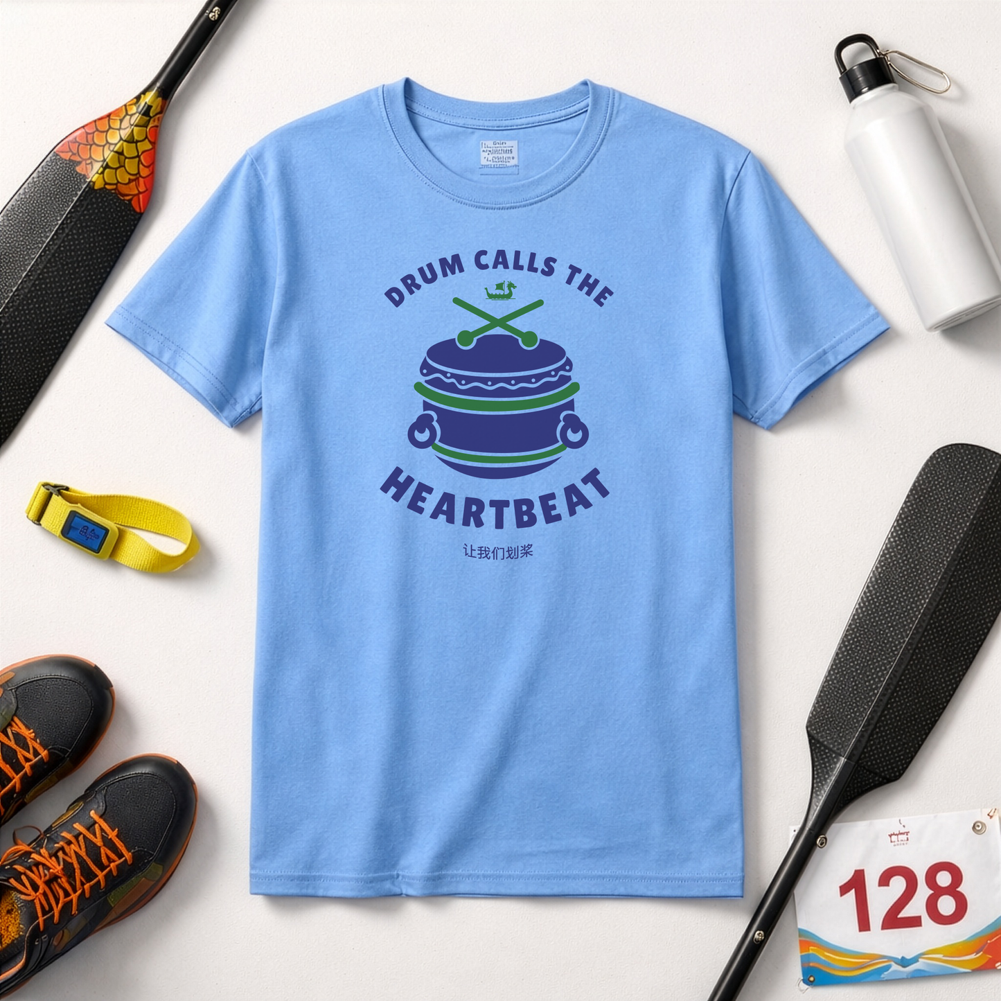 Drum Calls the Heartbeat Dragon Boat T-Shirt | Premium Paddling Tee