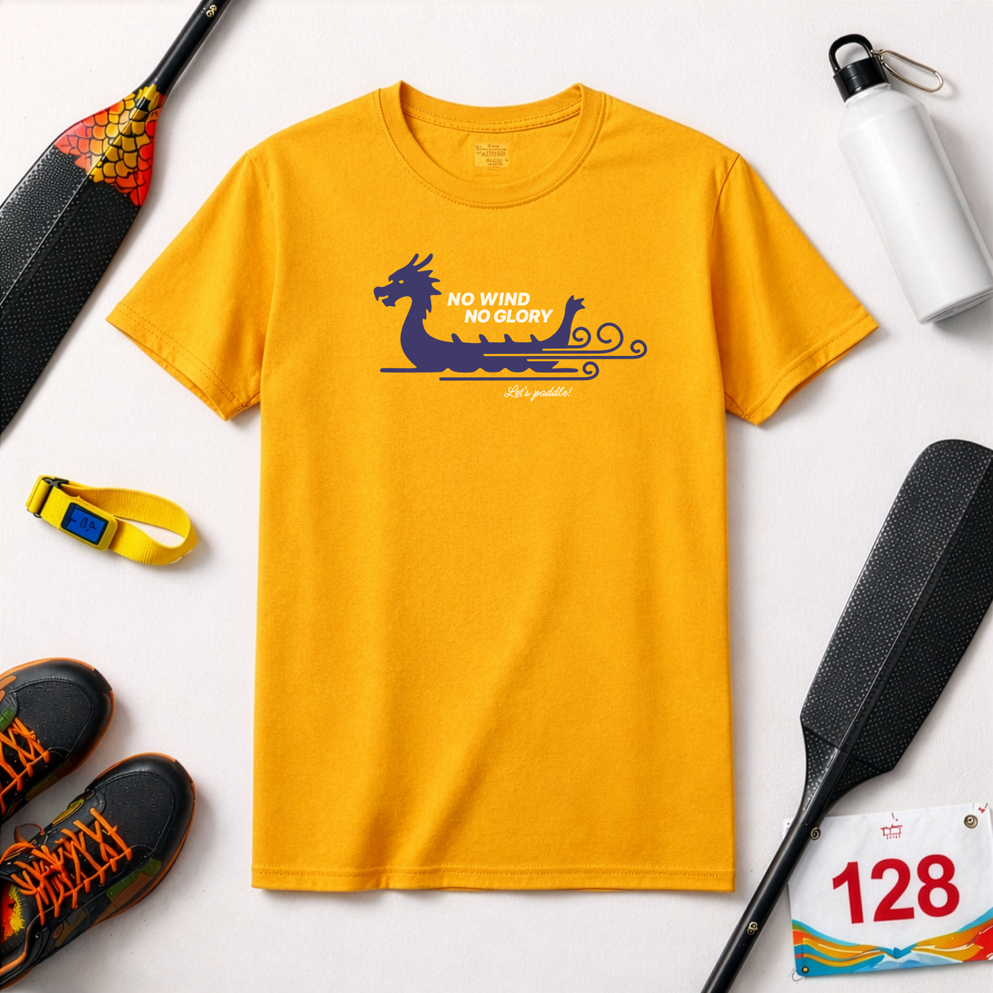 No Wind No Glory Dragon Boat T-Shirt | Premium Paddling Tee