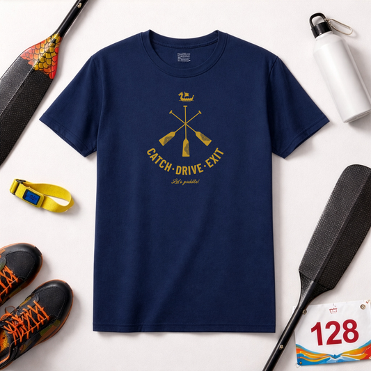 Catch · Drive · Exit | Crossed Paddles Edition | Premium Paddling Tee