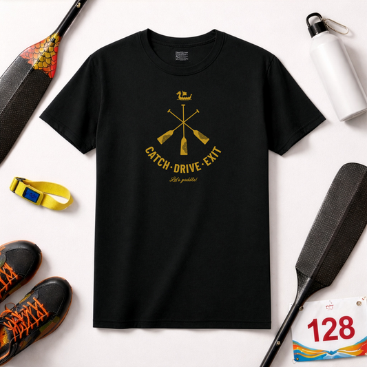 Catch · Drive · Exit | Crossed Paddles Edition | Premium Paddling Tee