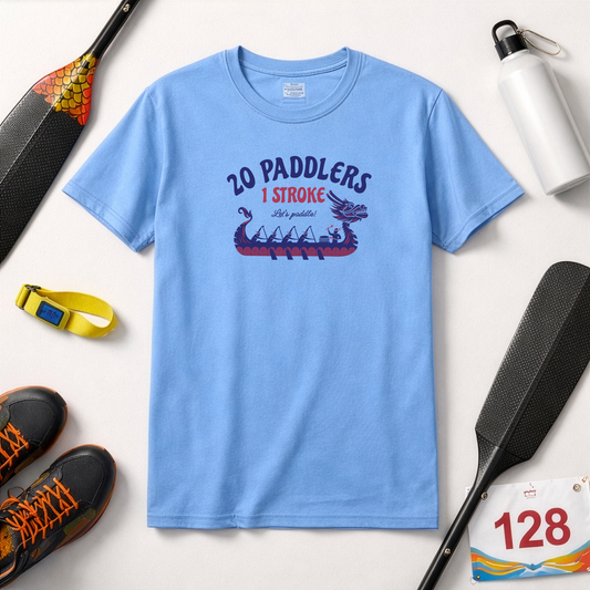 20 Paddlers 1 Stroke | Dragon Boat Team Shirt | Premium Paddling Tee