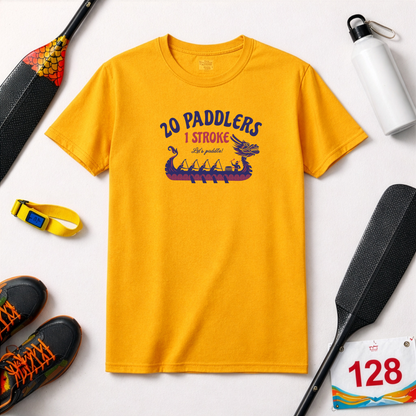 20 Paddlers 1 Stroke | Dragon Boat Team Shirt | Premium Paddling Tee