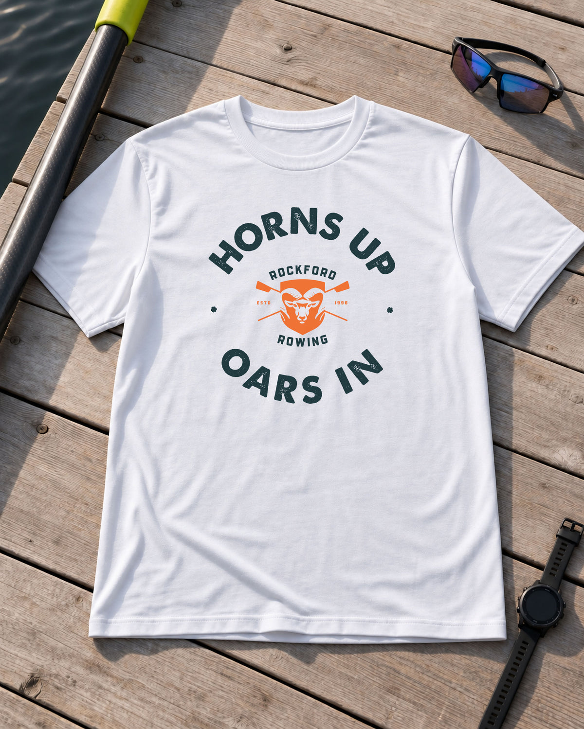 Horns Up Oars In | Premium Rowing Tee - RR