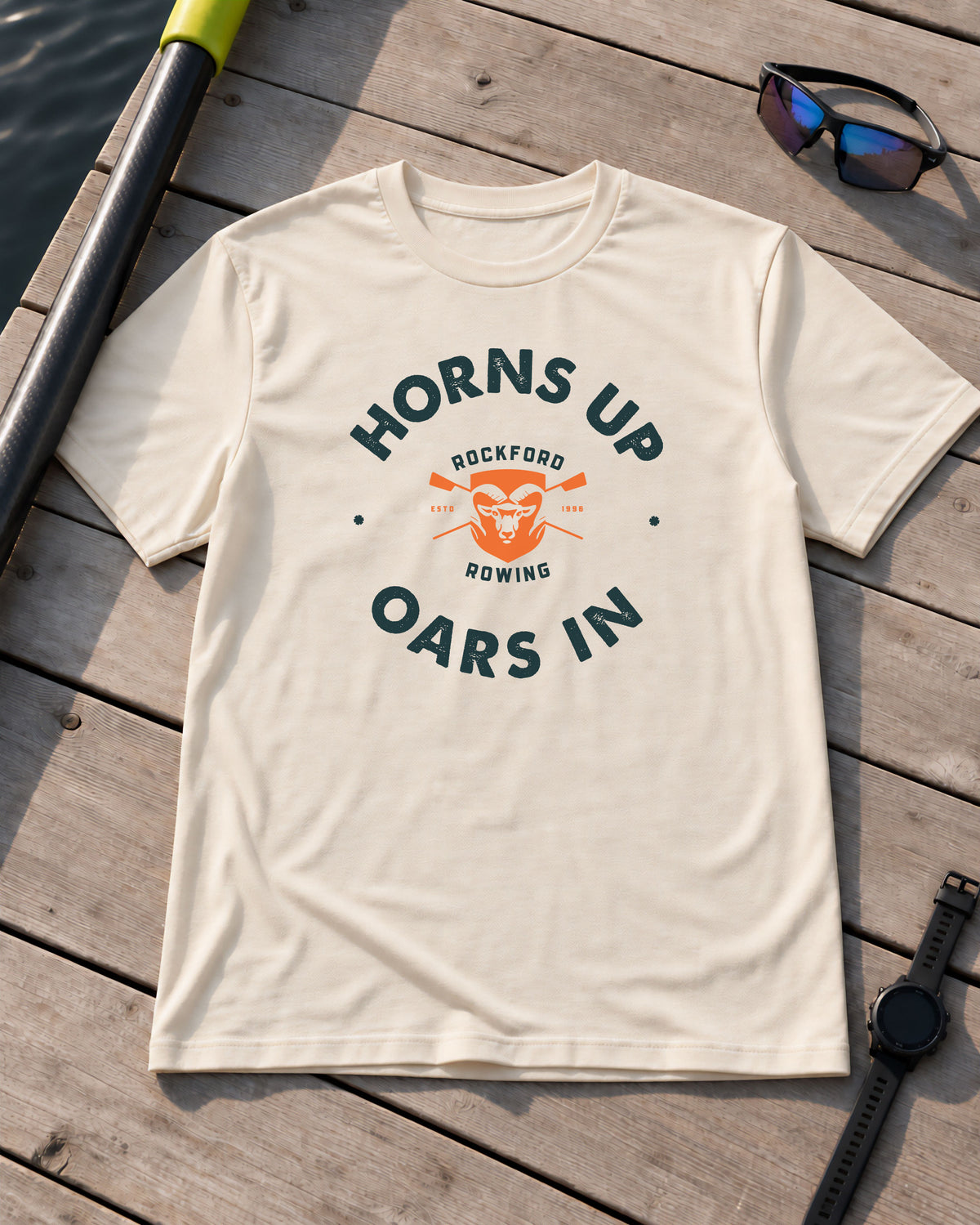 Horns Up Oars In | Premium Rowing Tee - RR