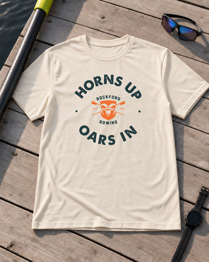 Horns Up Oars In | Premium Rowing Tee - RR