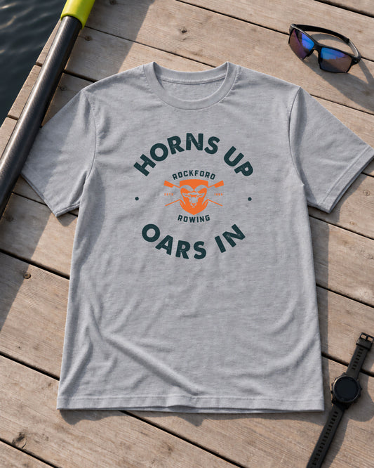 Horns Up Oars In | Premium Rowing Tee - RR