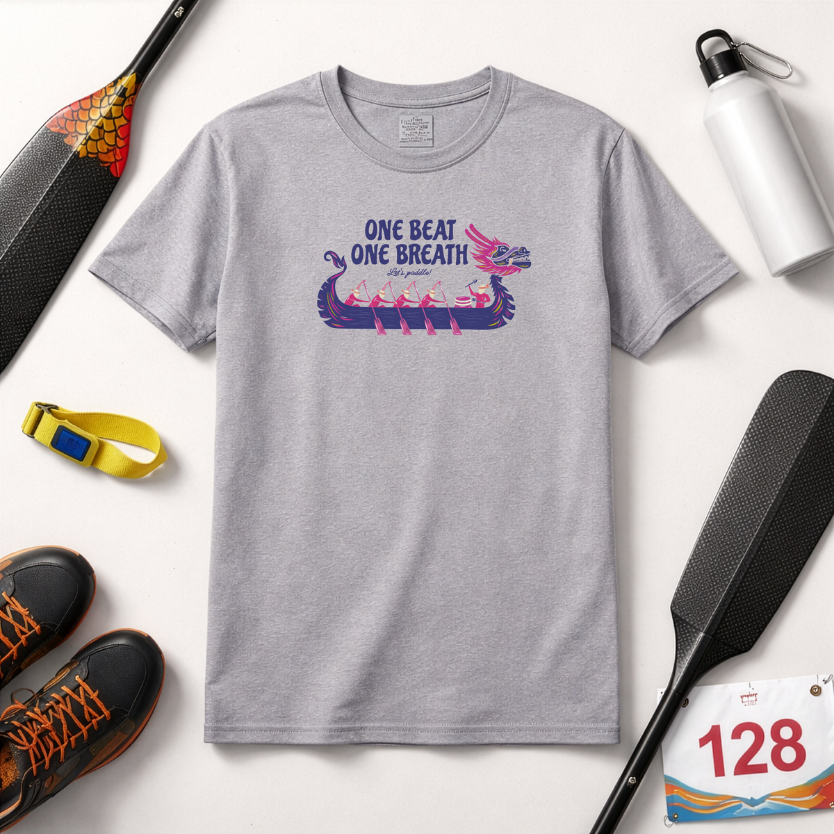 One Beat One Breath Dragon Boat T-Shirt | Premium Paddling Tee - RR