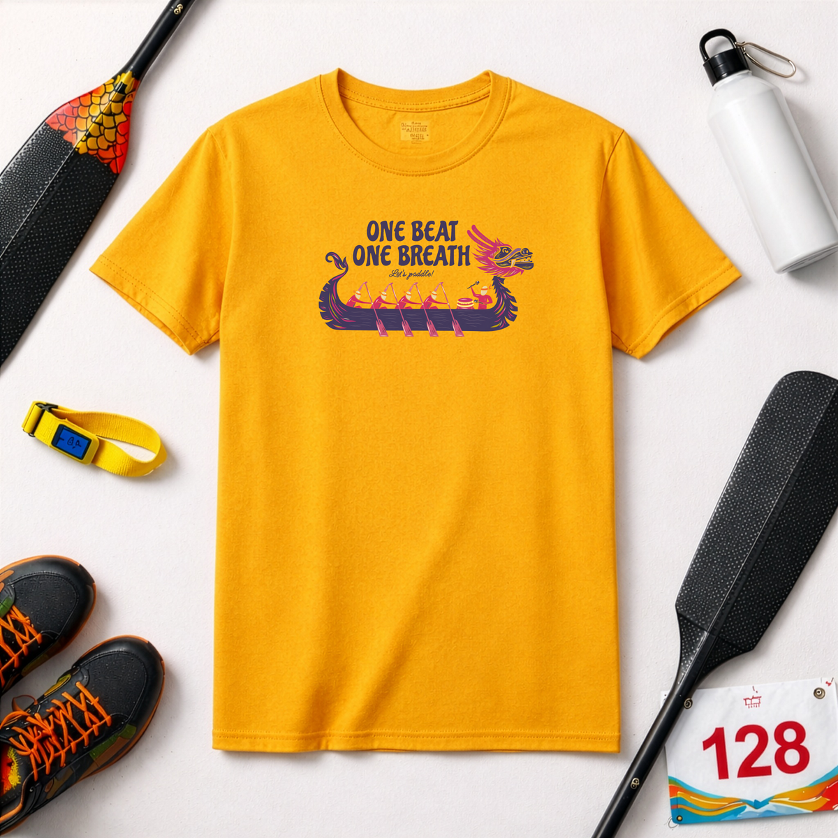 One Beat One Breath Dragon Boat T-Shirt | Premium Paddling Tee - RR