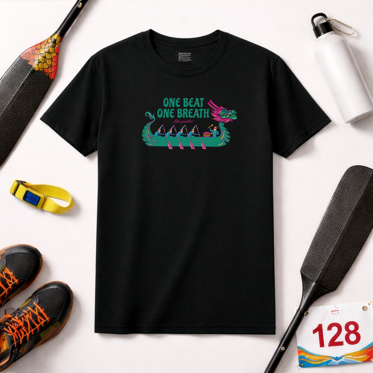 One Beat One Breath Dragon Boat T-Shirt | Premium Paddling Tee - RR