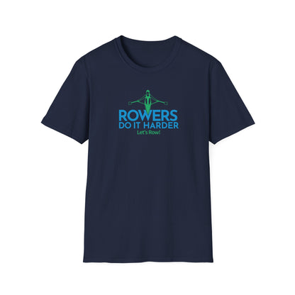 Rowers Do It Harder — Modern Line Edition | Premium Rowing Tee