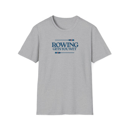 Rowing Gets You Wet — Stripe Oar Edition | Premium Rowing Tee