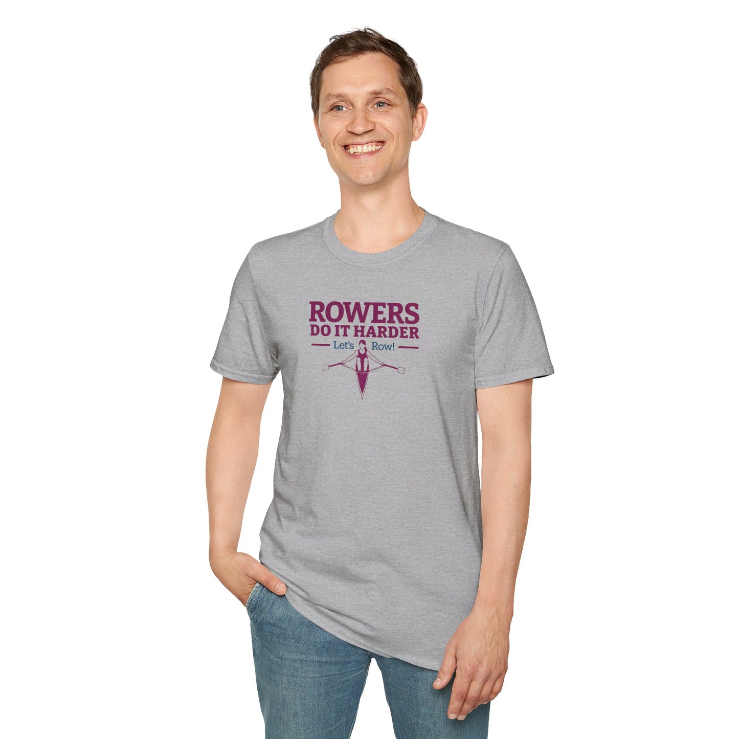 Rowers Do It Harder — Bold Classic Edition | Premium Rowing Tee