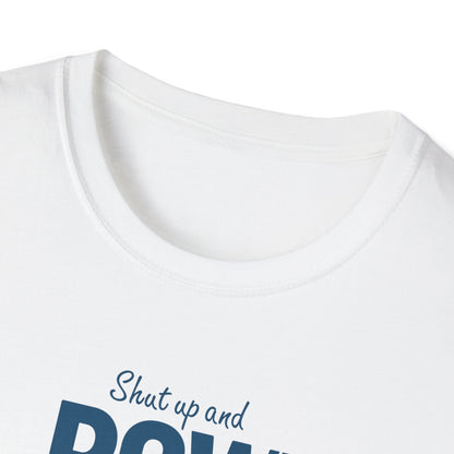 Shut Up and Row — Oar Script Edition | Premium Rowing Tee