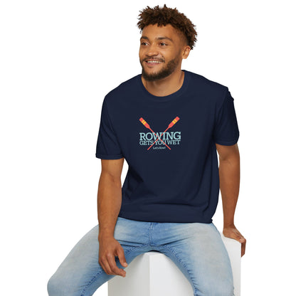 Rowing Gets You Wet — Crossed Oars Edition | Premium Rowing Tee