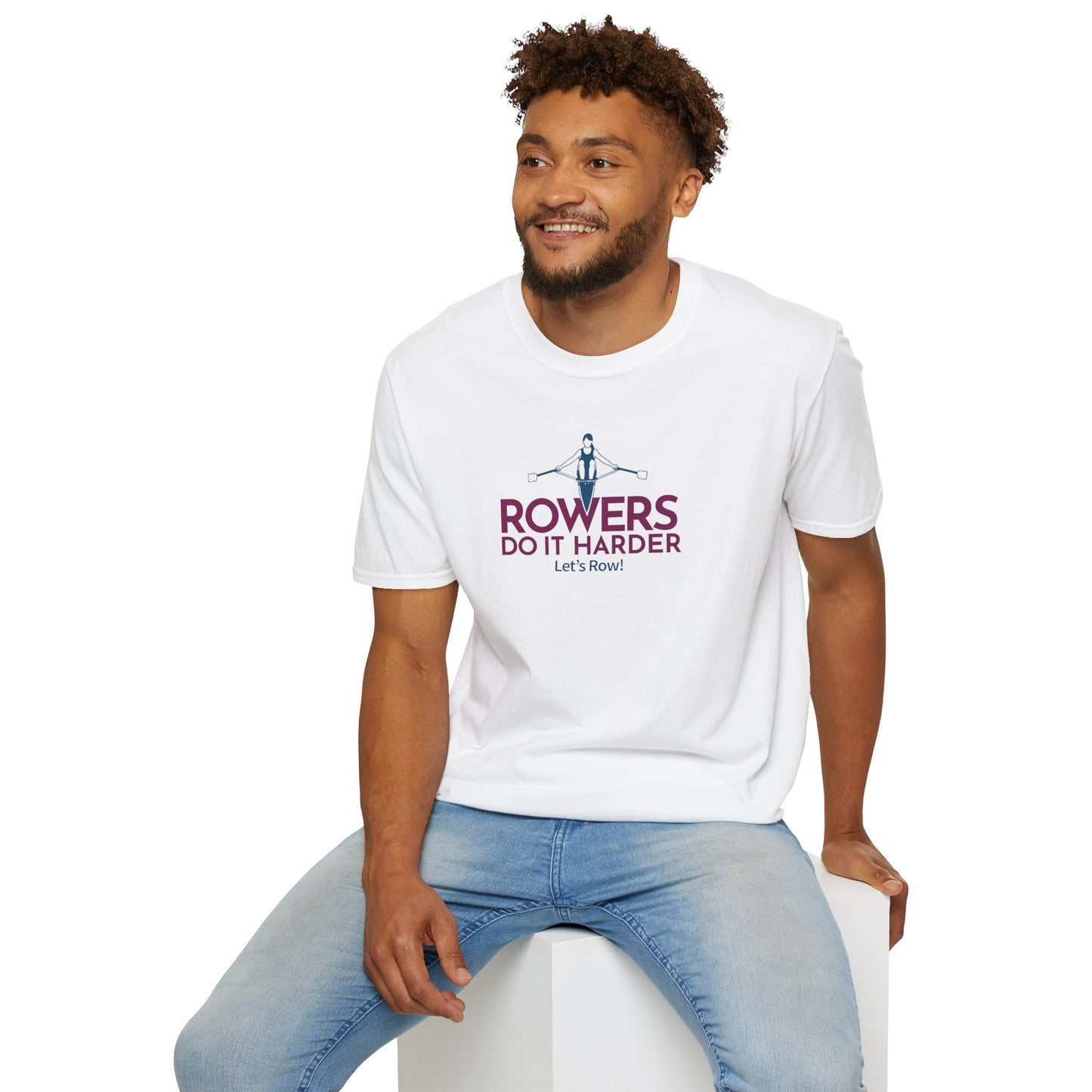 Rowers Do It Harder — Modern Line Edition | Premium Rowing Tee