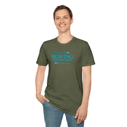Rowing Gets You Wet — Stripe Oar Edition | Premium Rowing Tee