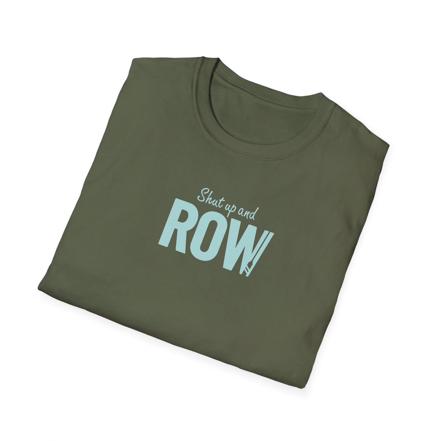 Shut Up and Row — Oar Script Edition | Premium Rowing Tee