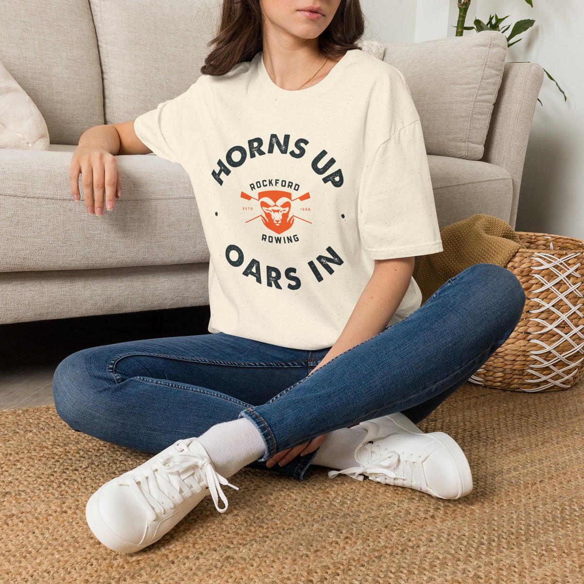 Horns Up Oars In | Premium Rowing Tee - RR