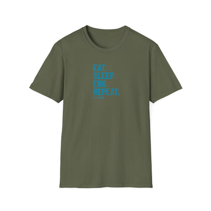 Eat Sleep Erg Repeat — Stacked Text Edition | Premium Rowing Tee
