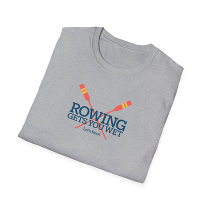 Rowing Gets You Wet — Crossed Oars Edition | Premium Rowing Tee