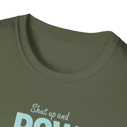 Shut Up and Row — Oar Script Edition | Premium Rowing Tee