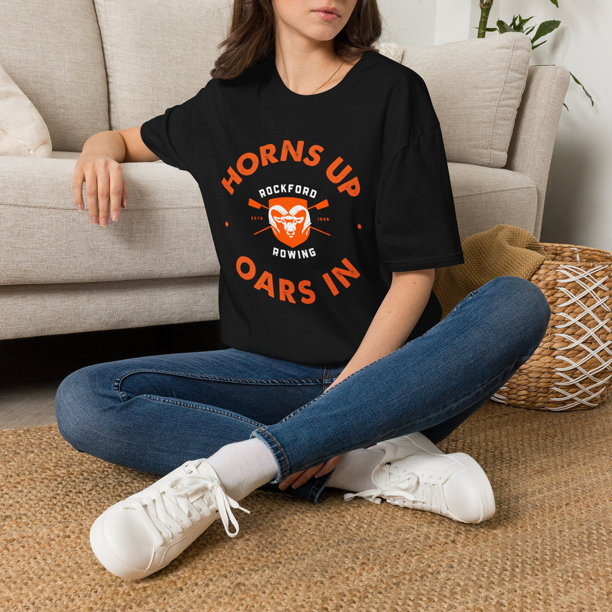 Horns Up Oars In | Premium Rowing Tee - RR